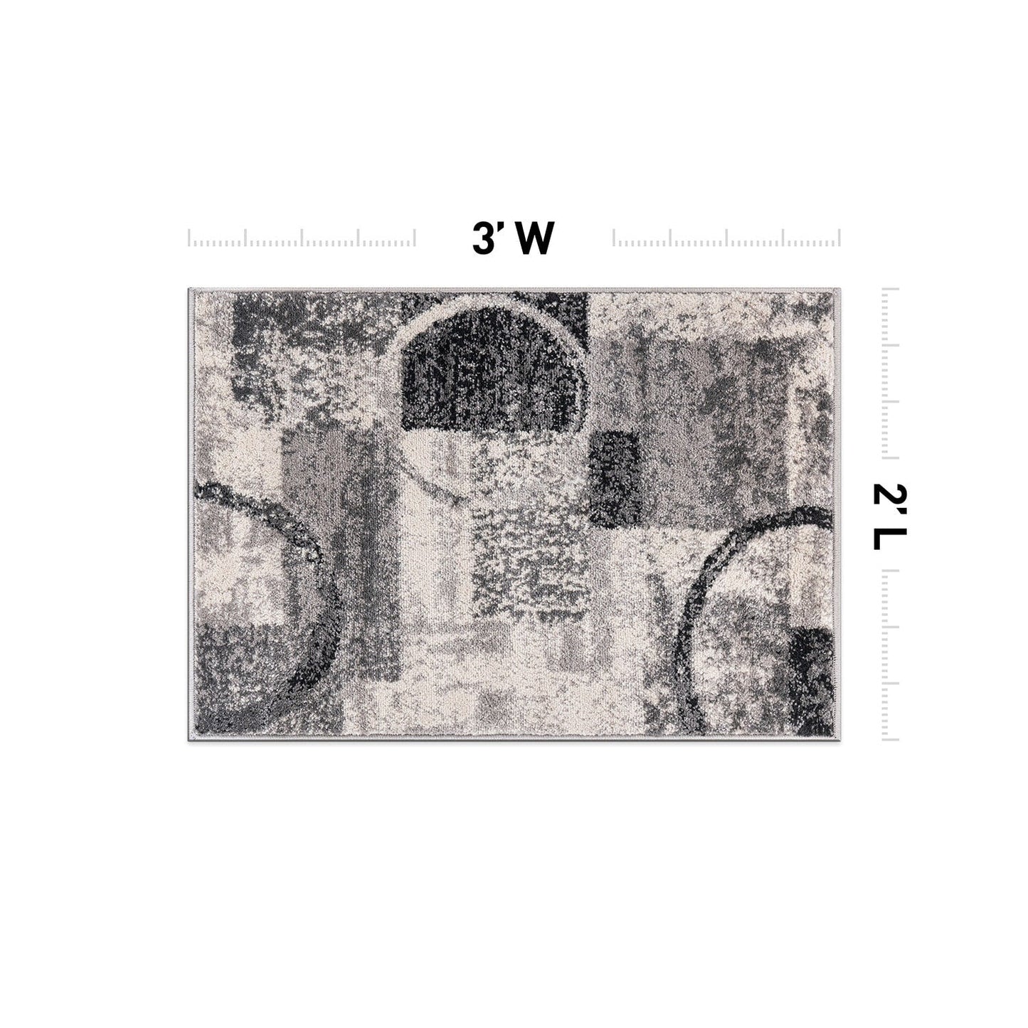 Tapis rond abstrait en polypropylène fabriqué à la machine par World Rug Gallery