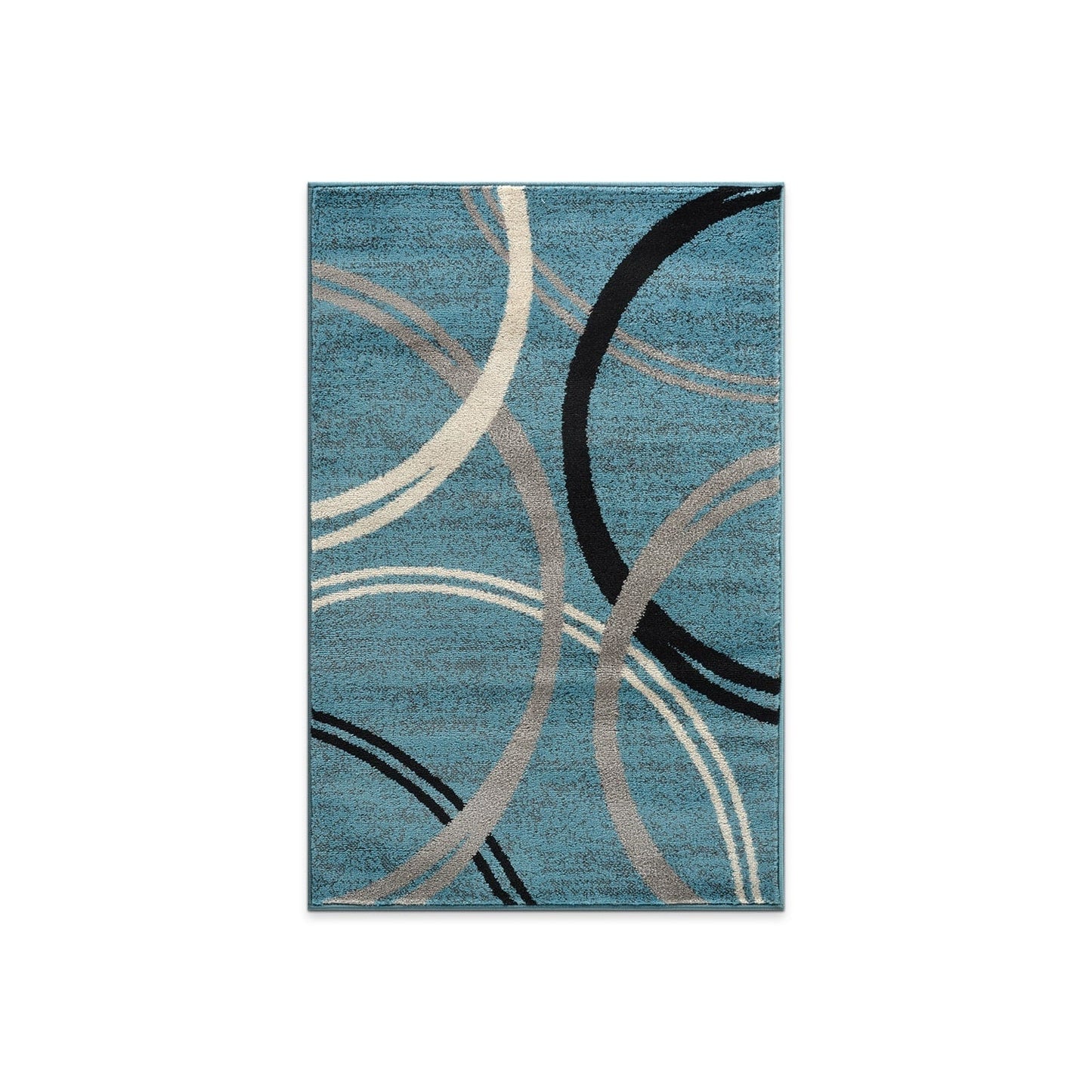 Tapis contemporain à motif de cercles abstraits, collection World Rug Gallery