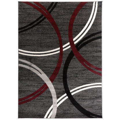 Tapis contemporain à motif de cercles abstraits, collection World Rug Gallery