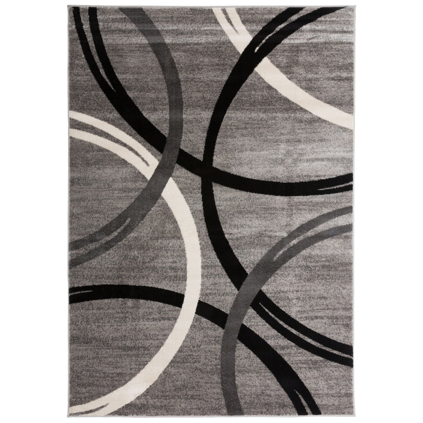 Tapis contemporain à motif de cercles abstraits, collection World Rug Gallery