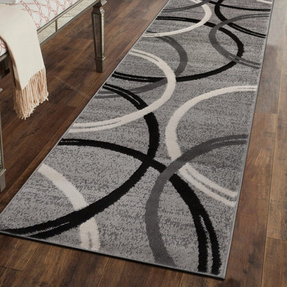 Tapis contemporain à motif de cercles abstraits, collection World Rug Gallery
