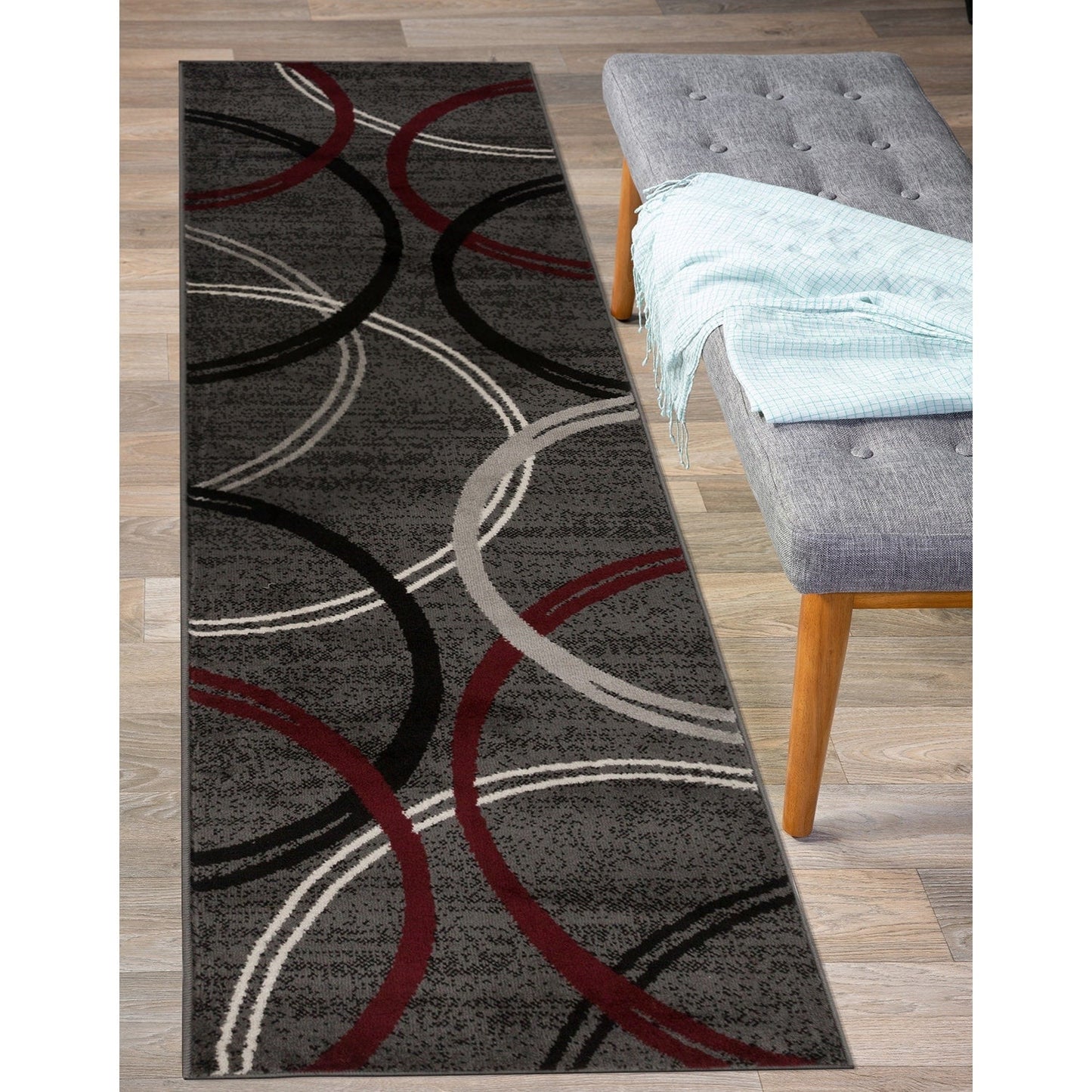 Tapis contemporain à motif de cercles abstraits, collection World Rug Gallery