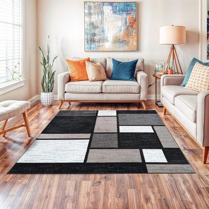 Tapis contemporain moderne en boîte à blocs de couleur de World Rug Gallery