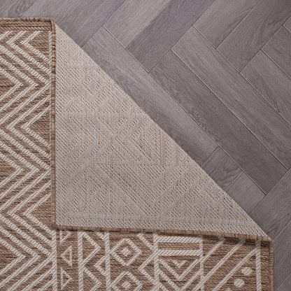 Tapis d'intérieur/extérieur texturé géométrique bohème vieilli World Rug Gallery