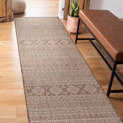 Tapis d'intérieur/extérieur texturé géométrique bohème vieilli World Rug Gallery