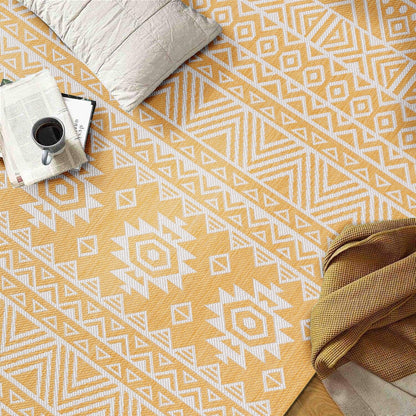 Tapis d'intérieur/extérieur texturé géométrique bohème vieilli World Rug Gallery