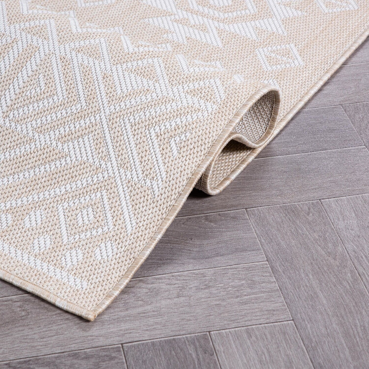 Tapis d'intérieur/extérieur texturé géométrique bohème vieilli World Rug Gallery