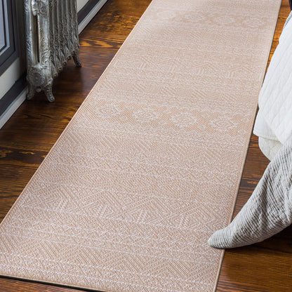 Tapis d'intérieur/extérieur texturé géométrique bohème vieilli World Rug Gallery