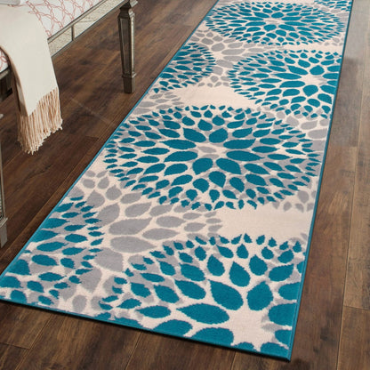 Tapis moderne à motifs floraux circulaires de World Rug Gallery