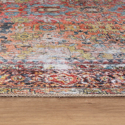 Tapis de transition World Rug Gallery, aspect vieilli, lavable en machine, antidérapant