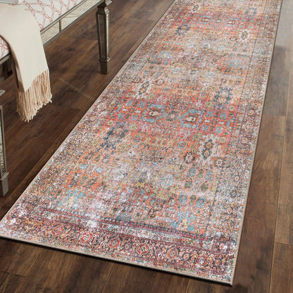 Tapis de transition World Rug Gallery, aspect vieilli, lavable en machine, antidérapant