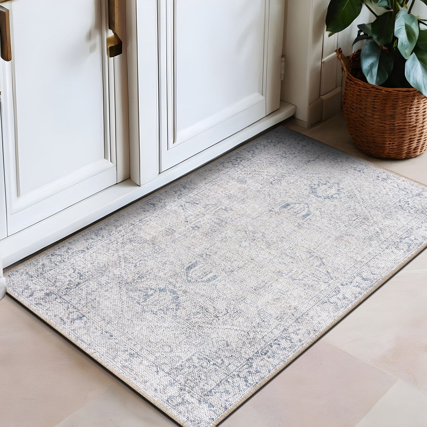 Tapis World Rug Gallery Vintage Boho à médaillon, lavable en machine et antidérapant