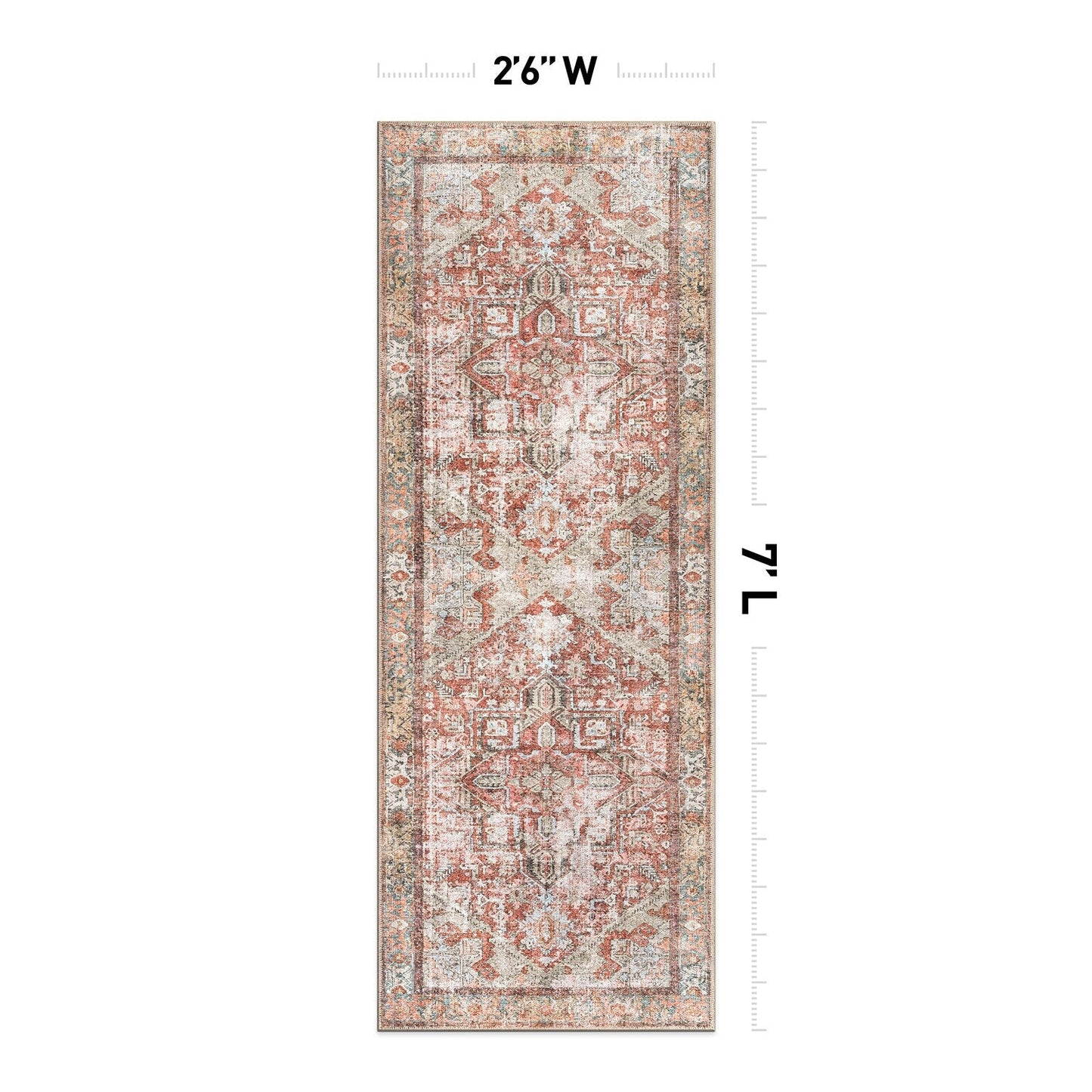 Tapis World Rug Gallery Vintage Boho à médaillon, lavable en machine et antidérapant