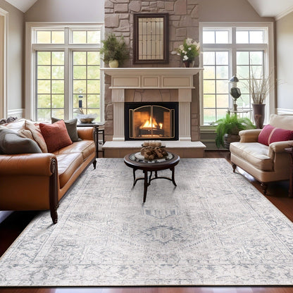 Tapis World Rug Gallery Vintage Boho à médaillon, lavable en machine et antidérapant