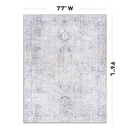 Tapis World Rug Gallery Vintage Boho à médaillon, lavable en machine et antidérapant