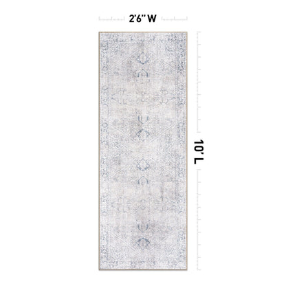 Tapis World Rug Gallery Vintage Boho à médaillon, lavable en machine et antidérapant