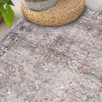 Tapis vintage vieilli World Rug Gallery, lavable en machine et antidérapant