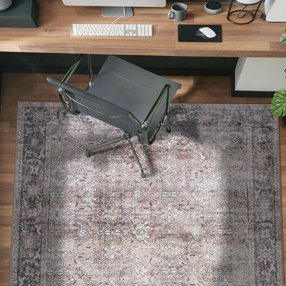 Tapis vintage vieilli World Rug Gallery, lavable en machine et antidérapant