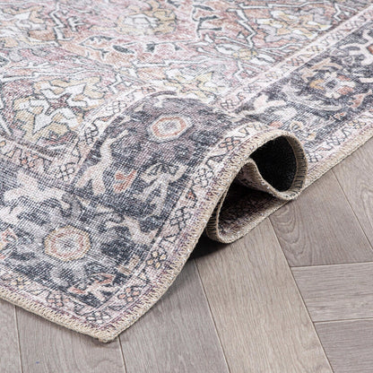 Tapis vintage vieilli World Rug Gallery, lavable en machine et antidérapant