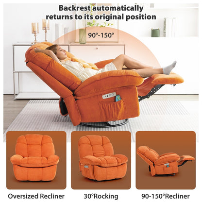 Fauteuil inclinable électrique XINMICS, fauteuil de massage inclinable avec chauffage, fauteuils pivotants à bascule modernes pour adultes avec port USB