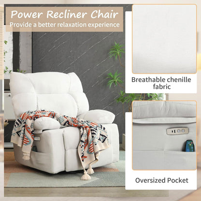 Fauteuil inclinable pivotant XINMICS, fauteuil inclinable électrique à bascule avec massage et chauffage