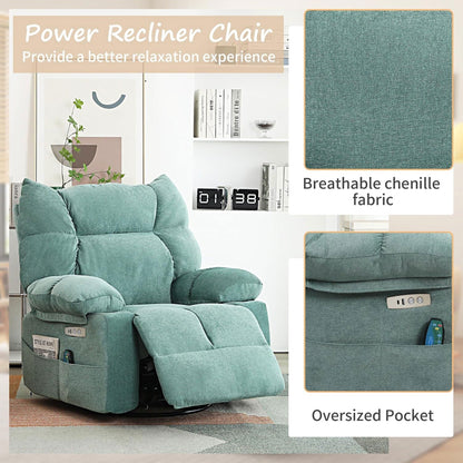 Fauteuil inclinable pivotant XINMICS, fauteuil inclinable électrique à bascule avec massage et chauffage