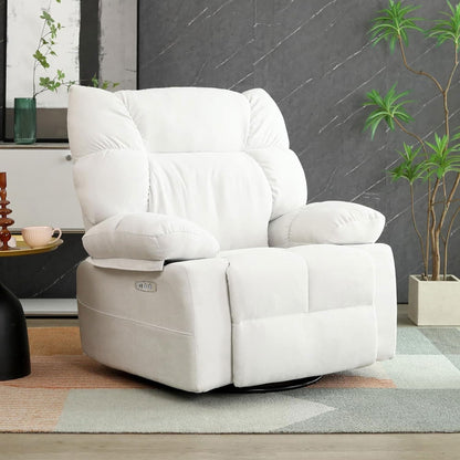 Fauteuil inclinable pivotant XINMICS, fauteuil inclinable électrique à bascule avec massage et chauffage