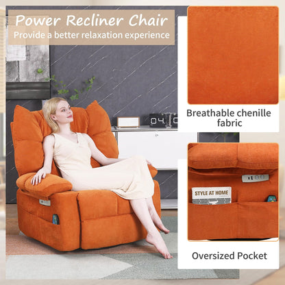 Fauteuil inclinable pivotant XINMICS, fauteuil inclinable électrique à bascule avec massage et chauffage