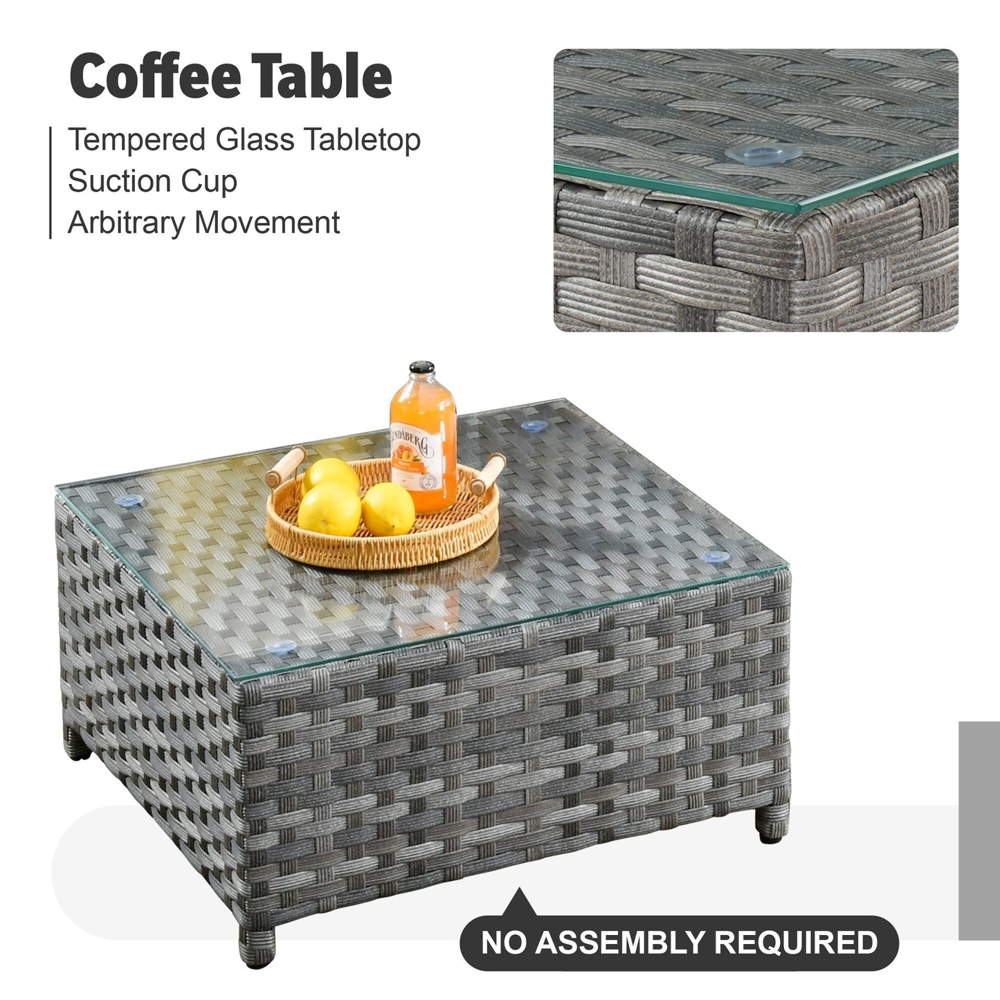 Ensemble de meubles de patio extérieur en osier XIZZI 13 pièces avec table à feu