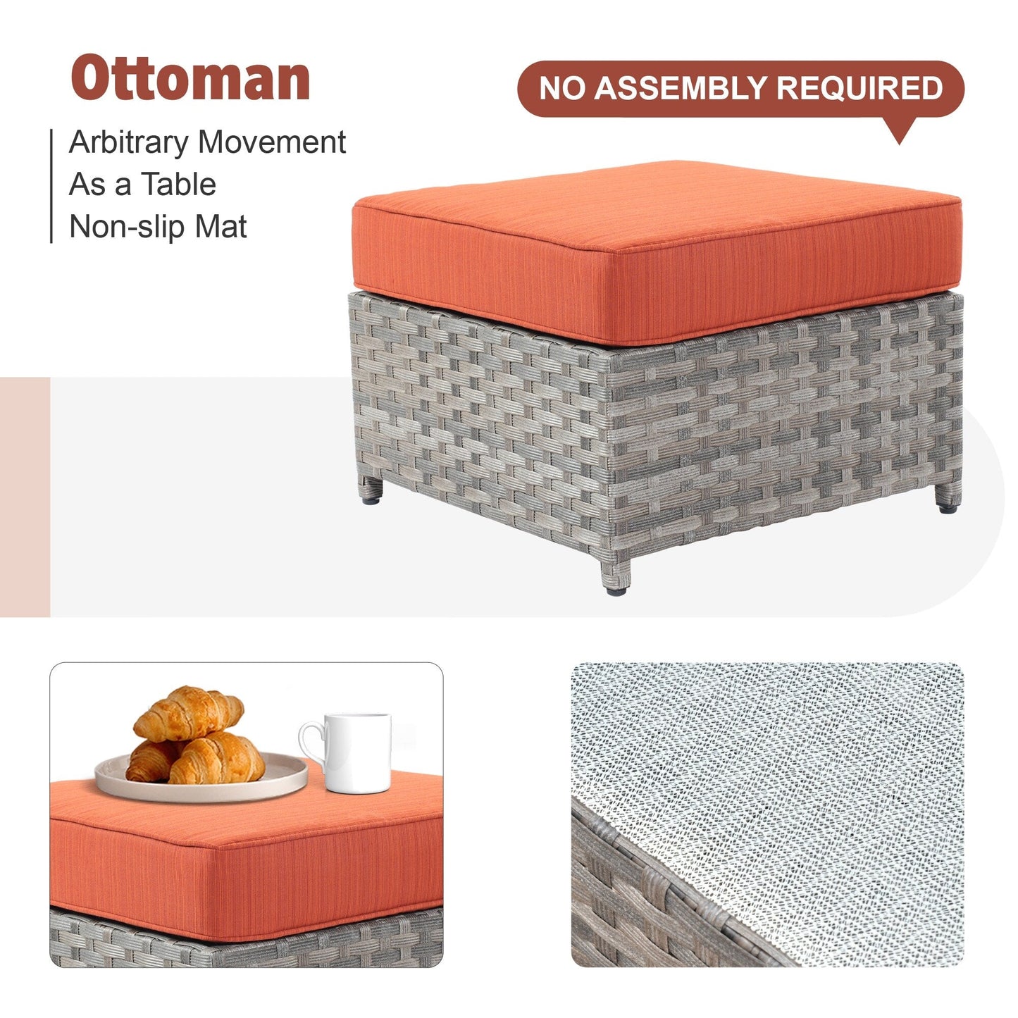 Ensemble de meubles de patio extérieur en osier XIZZI 13 pièces avec table à feu