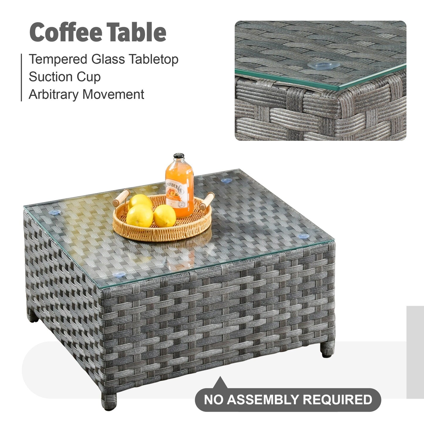 Ensemble de meubles de patio extérieur en osier XIZZI 13 pièces avec table à feu