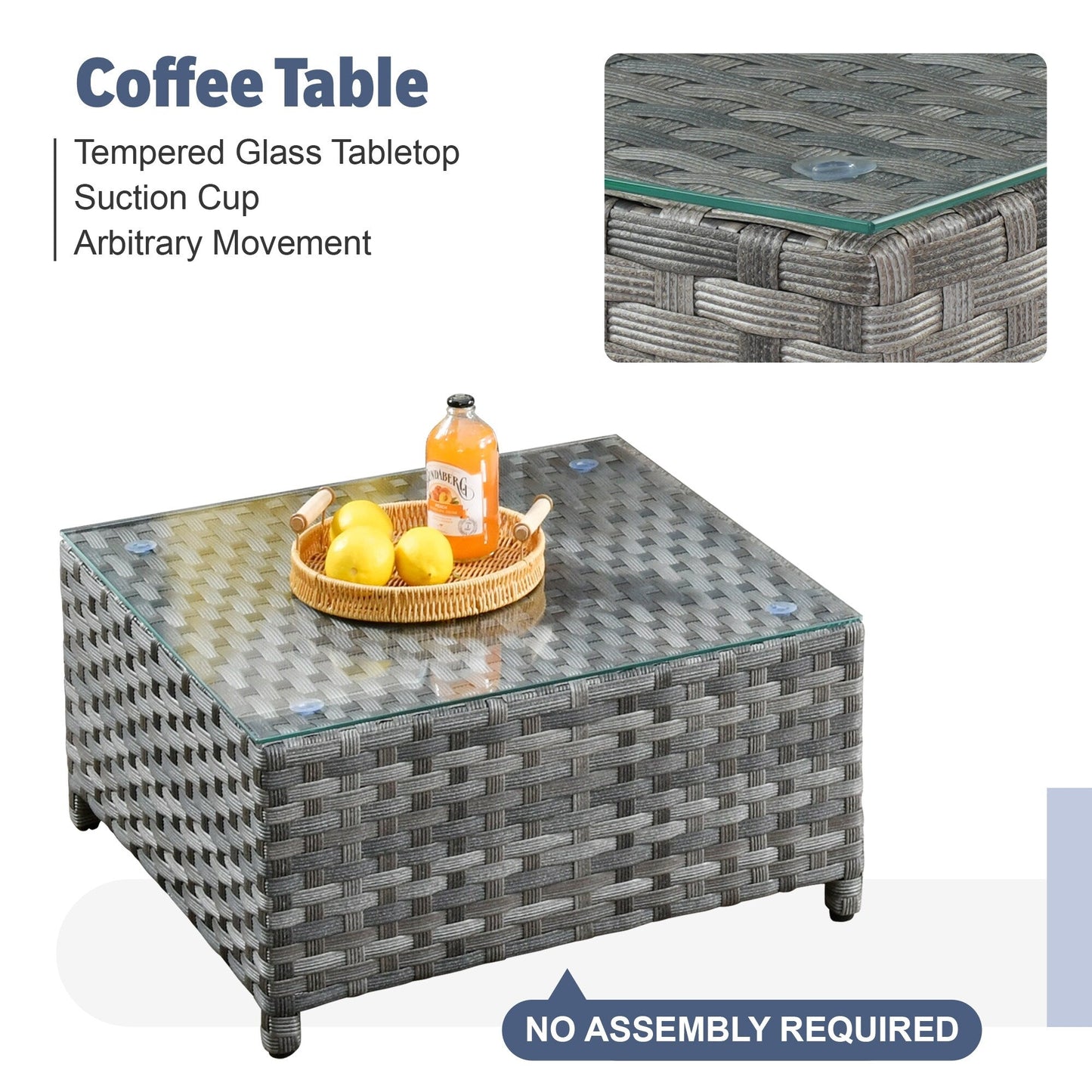 Ensemble de meubles de patio extérieur en osier XIZZI 13 pièces avec table à feu