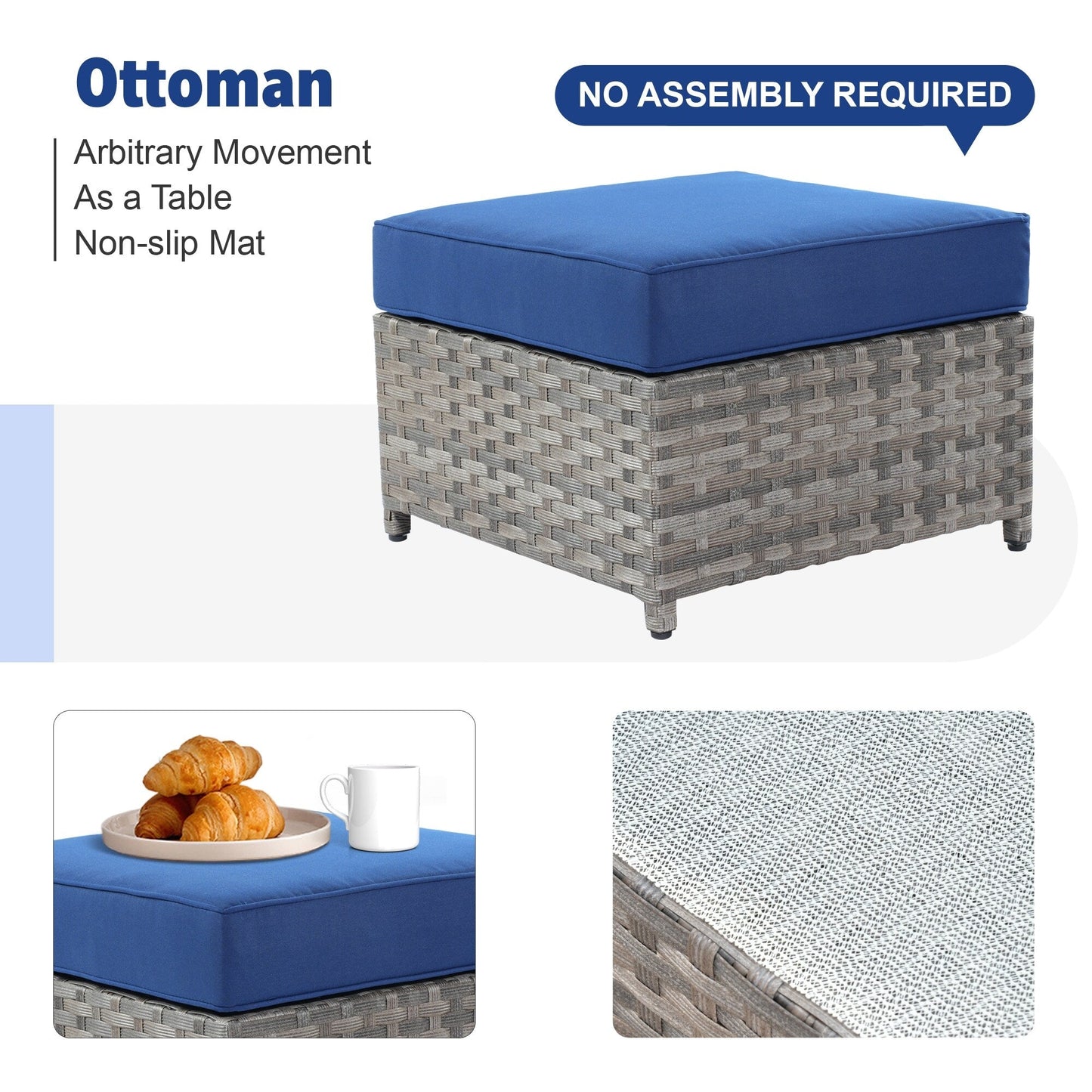 Ensemble de meubles de patio extérieur en osier XIZZI 13 pièces avec table à feu