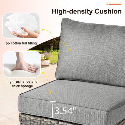 Ensemble de canapés de patio 3 pièces XIZZI avec fauteuil d'angle en rotin et osier