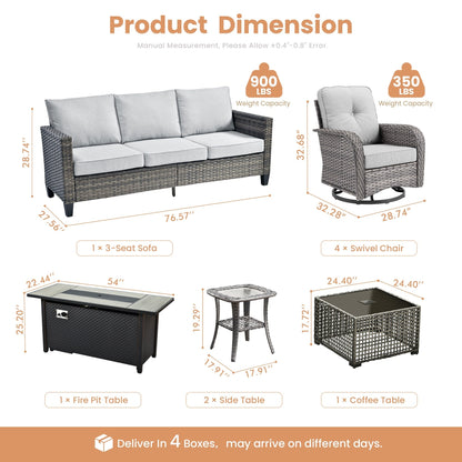 Ensemble de salon de jardin XIZZI en osier gris
