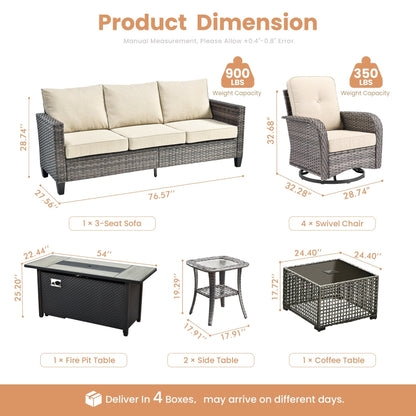Ensemble de salon de jardin XIZZI en osier gris