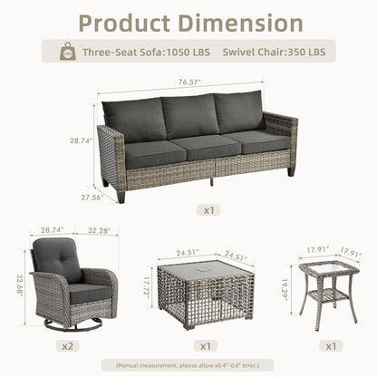 Ensemble de salon de jardin XIZZI en osier gris
