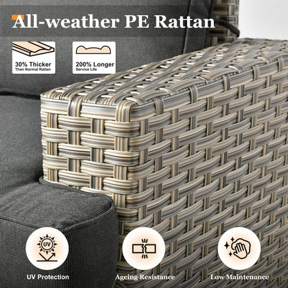 Ensemble de canapés de patio XIZZI 7 pièces avec accoudoirs larges et poufs