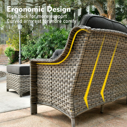 Ensemble de meubles de patio XIZZI 8 pièces en osier avec chaises pivotantes