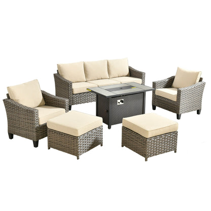 Ensemble de meubles de patio extérieur XIZZI avec table et foyer