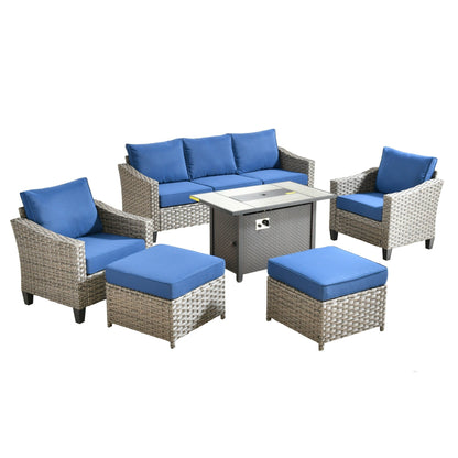 Ensemble de meubles de patio extérieur XIZZI avec table et foyer