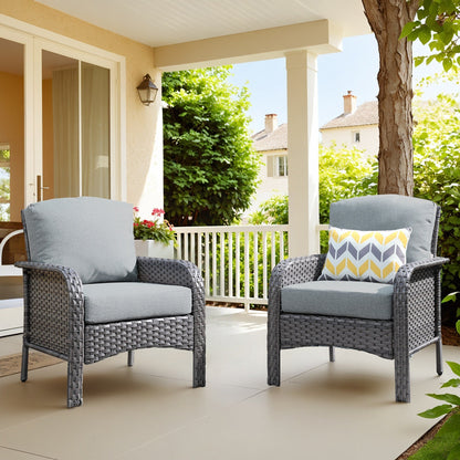 Ensemble de 2 chaises en osier pour meubles de jardin XIZZI