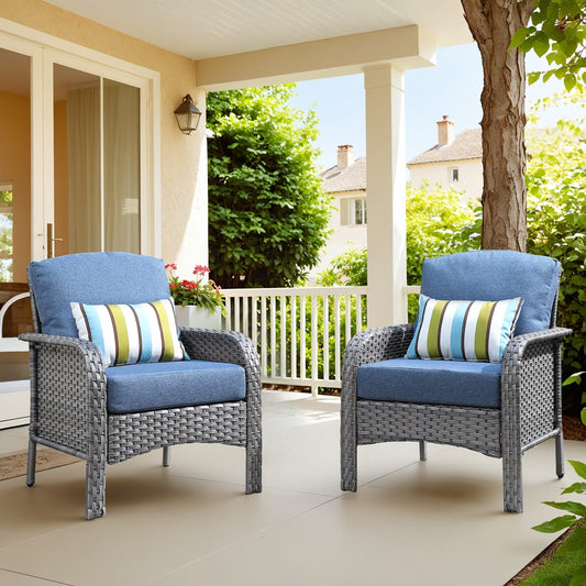 Ensemble de 2 chaises en osier pour meubles de jardin XIZZI