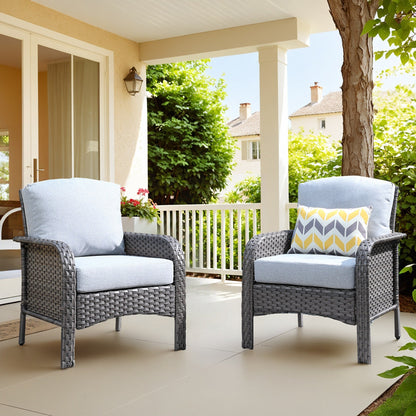 Ensemble de 2 chaises en osier pour meubles de jardin XIZZI