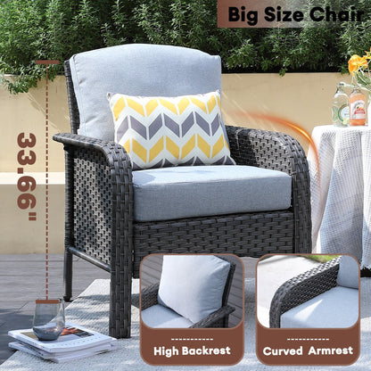 Ensemble de 2 chaises en osier pour meubles de jardin XIZZI