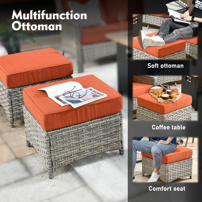 Ensemble de meubles de patio XIZZI 8 pièces en osier avec chaises pivotantes