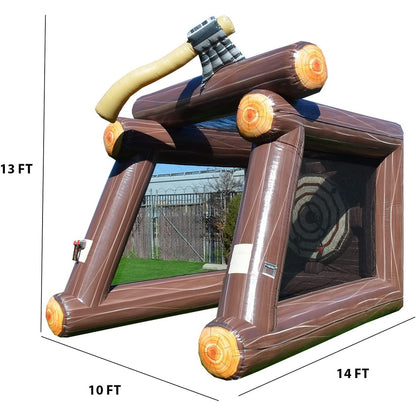 Jeu de lancer de hache gonflable XJUMP avec souffleur d'air et haches en mousse, location de qualité commerciale, léger, jeu d'extérieur