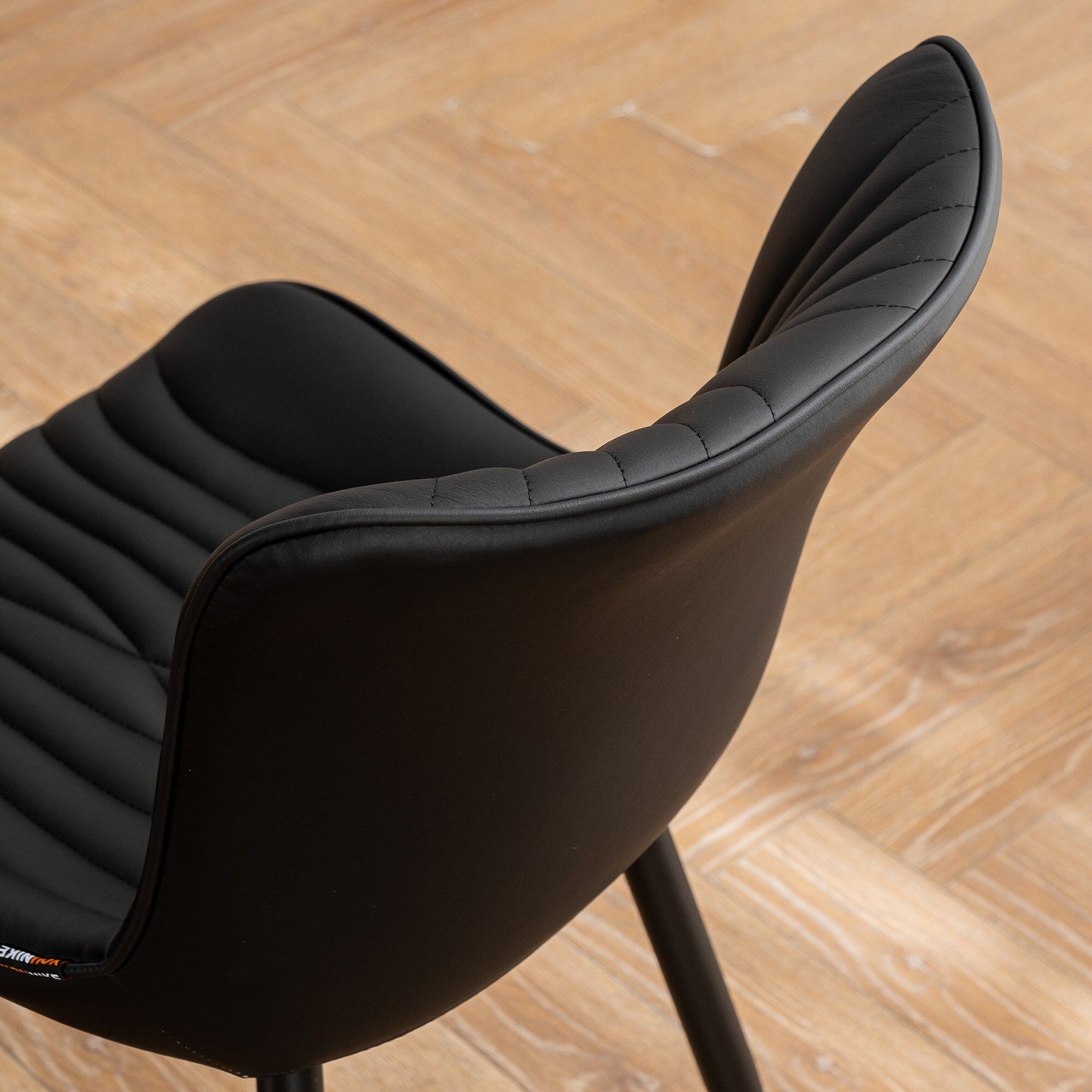 Lot de 2 chaises de salle à manger modernes en cuir rembourré sans accoudoirs