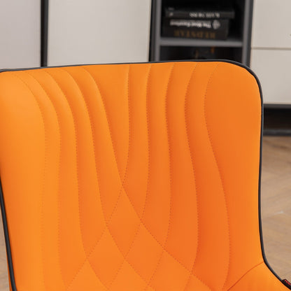 Lot de 2 chaises de salle à manger modernes en cuir rembourré sans accoudoirs