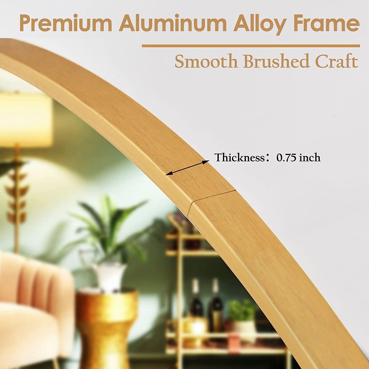 Miroir de salle de bain rond mural YVANLA avec cadre en métal